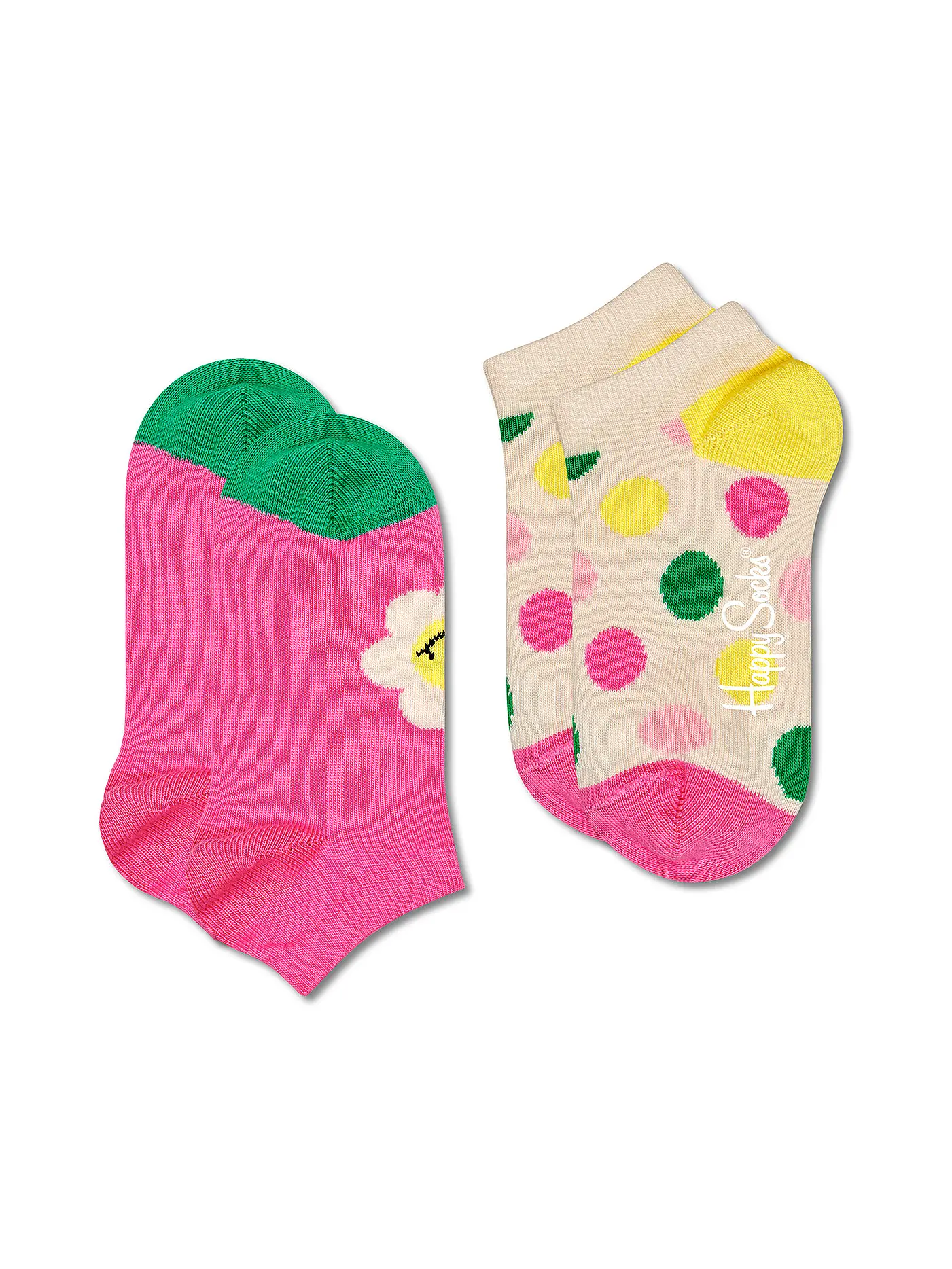 HAPPY SOCKS | Mädchen Sneaker Socken 2-er Pkg. SMILEY DAISY pink | 